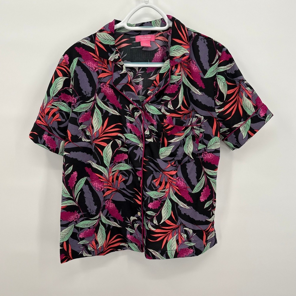 Isaac Mizrahi Sleepwear Womens Pajama Set‎ Tropical Floral Short Sleeve Shorts M